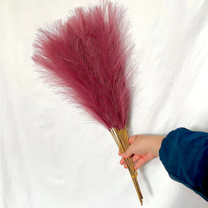 10pcs Artificial Pampas Grass – Blue Fake Reed Flowers for Wedding, Home, Party, and Vase Decoration