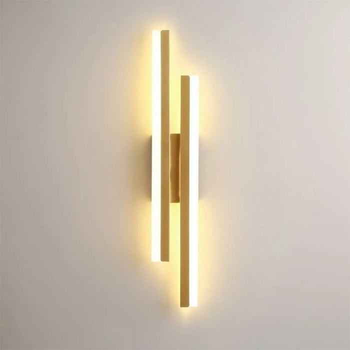 Modern LED Wall Lamp – Black & Gold Acrylic Wall Sconce for Living Room, Bedroom, and Interior Decor