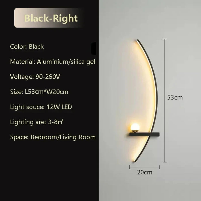 Modern LED Wall Lamp – Aluminium 53cm Long Strip Light for Bedroom, Living Room, Aisle, and Indoor Use – Dimmable with Remote Control