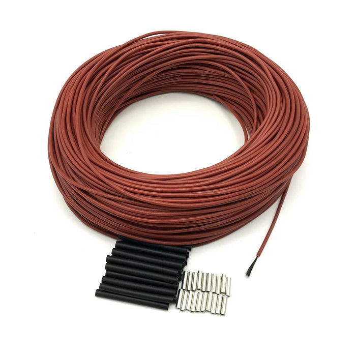 10m-20m Carbon Fiber Heating Cable – Low-Cost 33 Ohm/m Infrared Electric Floor Heating Wire, Silicone Rubber Insulated