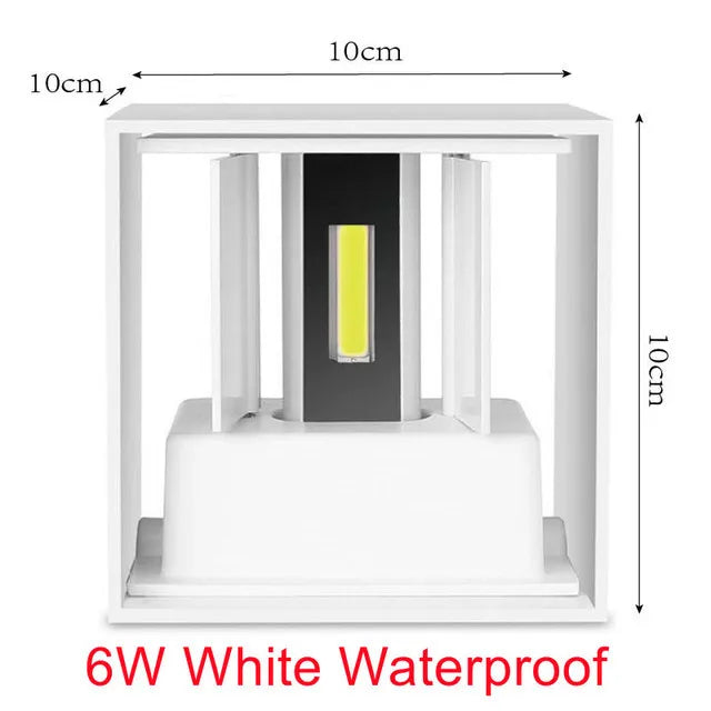 12W LED Wall Light – Modern Waterproof Outdoor Wall Lamp with Adjustable Beam for Porch, Garden, Balcony, and Terrace (IP65, Up and Down Lighting, Warm/Cool/Color Options)