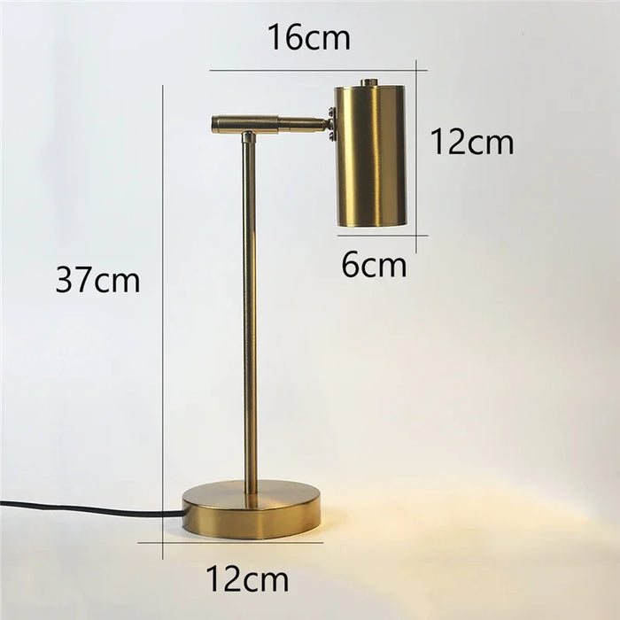 Modern Golden Table Lamp – Eye-Friendly LED Reading Light for Study, Bedroom, and Living Room Decor