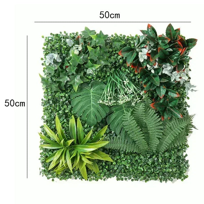 Artificial Boxwood Wall Panel – 50x50cm UV-Resistant Privacy Screen for Home, Wedding, and Outdoor Decoration"