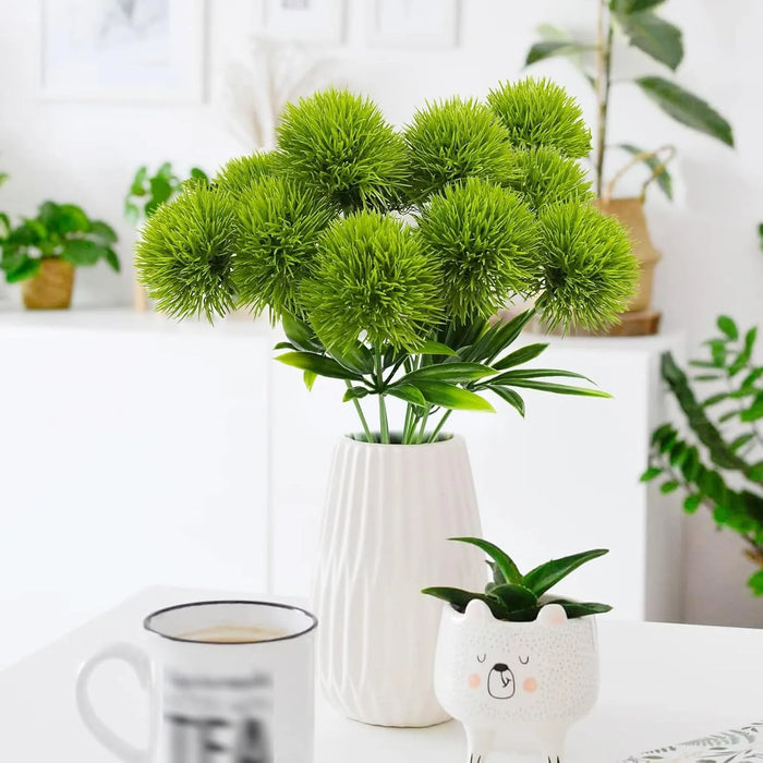 5/10Pcs Artificial Dandelion Flowers Bouquet – Silk & Plastic Faux Floral Arrangements for Living Room, Wedding, Garden, and DIY Wreaths