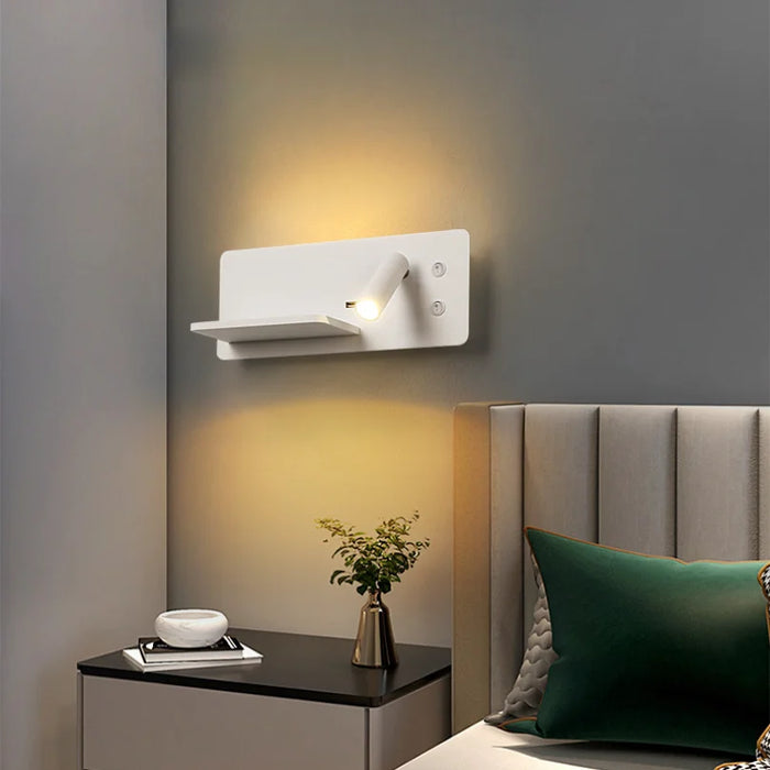 LUMINTURS COB LED Bedside Wall Light With USB Charging Port – 3W 3000K Modern Sconce