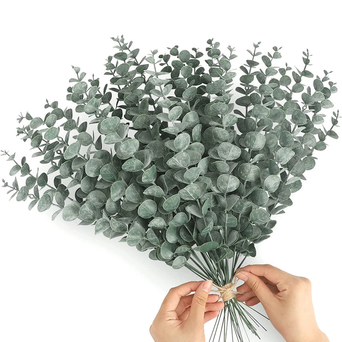 12pcs Artificial Eucalyptus Stems – Silver Dollar Greenery for Wedding Bouquets, Floral Arrangements, and Home Decor