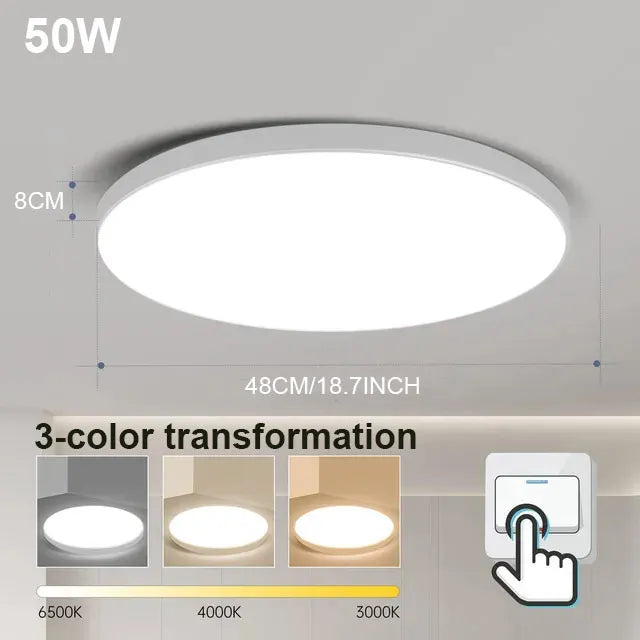 Modern LED Ceiling Lamp – 18W/30W/40W/72W Round Ceiling Light for Living Room, Bedroom, Kitchen, and Bathroom