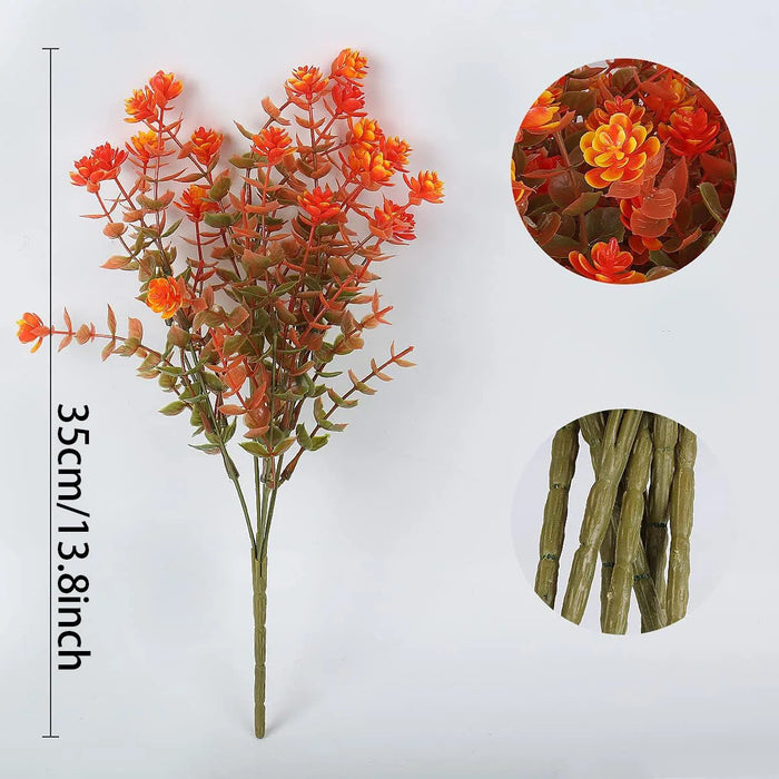 UV Resistant Artificial Flower Plants – 4/7/9/12PCS Fake Flowers for Home Gardens, Window Boxes, Porches & Outdoor Decoration