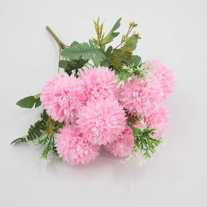 Large Artificial Chrysanthemum Flower Balls – 12 Forks, 8 Heads, 48cm Wedding & Home Décor, Faux Flowers Bouquet
