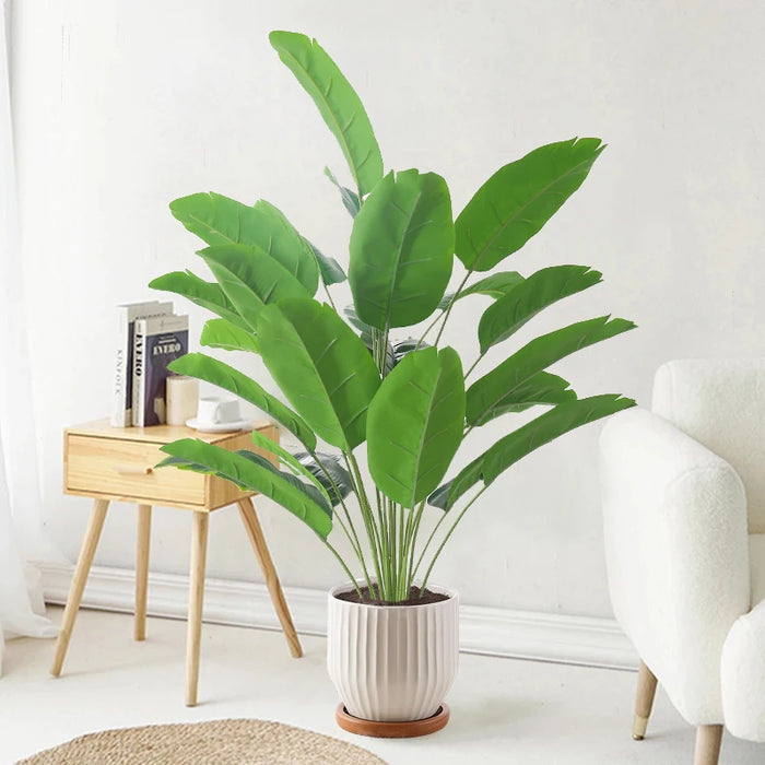 Artificial Tropical Palm Tree – Large Leaf Strelitzia with Fake Banana & Monstera Leaves for Home, Garden, and Office Decoration