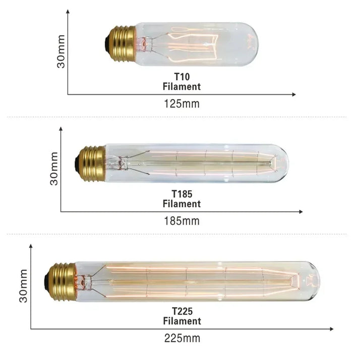 Edison Vintage Light Bulb E27 40W - Retro Filament Incandescent Bulb for Living Room, Bedroom, and Dining Room - Available in ST64, A19, G80, G95, T10, T45, T185 Shapes