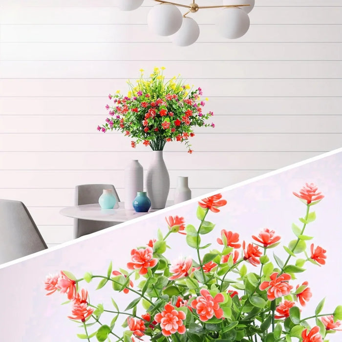 12/18/30/36 Pcs Artificial Flowers – UV Resistant, Multicolored Fake Flowers & Shrubs for Outdoor Window, Porch & Garden Décor