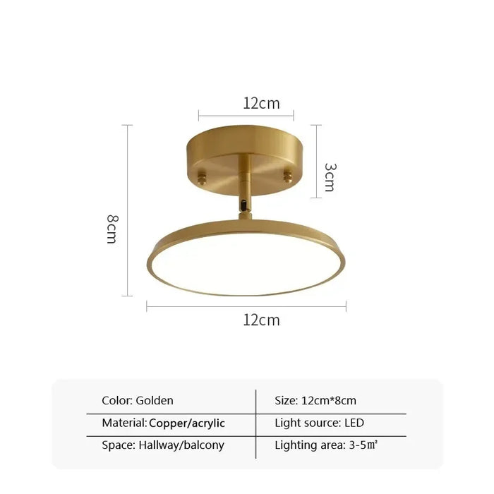 Modern Rotatable LED Ceiling Light – Black and Gold Minimalist Design for Multi-Room Illumination (1-Way, 10-15 sq m Coverage)