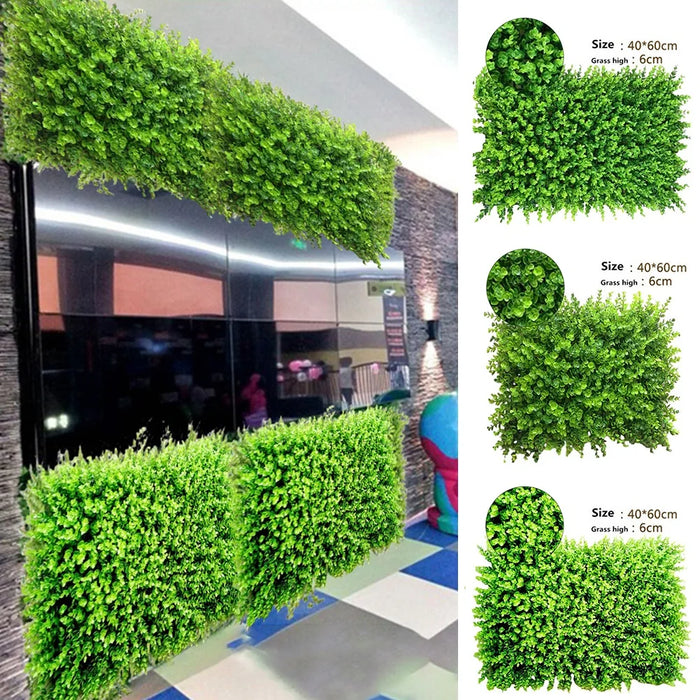 40x60cm Artificial Grass Plant Mat – Greenery Wall Hedge Lawn Decoration for Home, Garden, and Outdoor Use