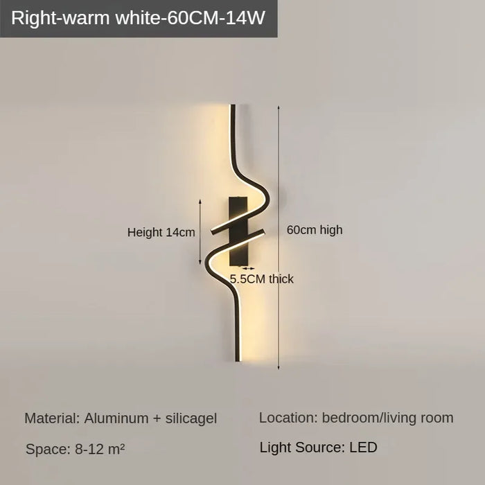 Modern Minimalist Strip Led Wall Light Bedroom Lights For Bedside Wall Sconce Led Light Living Room TV Sofa Background Wall Lamp