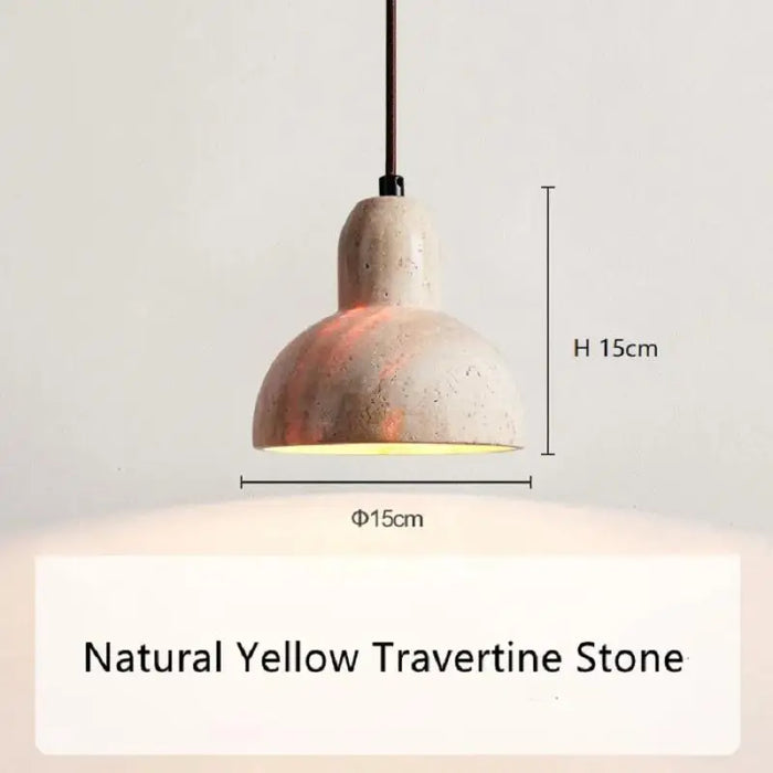 Wabi-Sabi Pendant Light – Yellow Cave Stone Bedside Lamp for Bedrooms, Restaurants, and Modern Decor