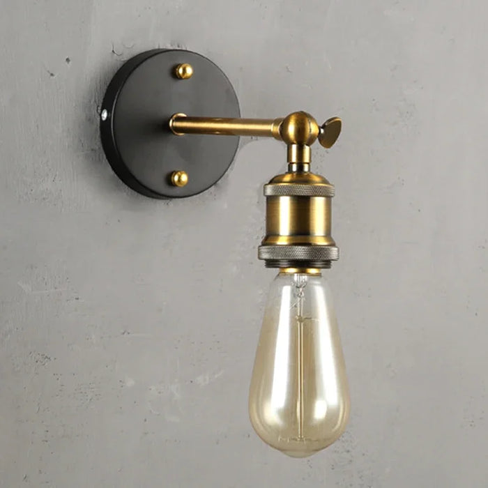 Industrial Single Head Wall Lamp – Retro Metal E27 Wall Sconce for Bedroom, Living Room, Study, and Hallway