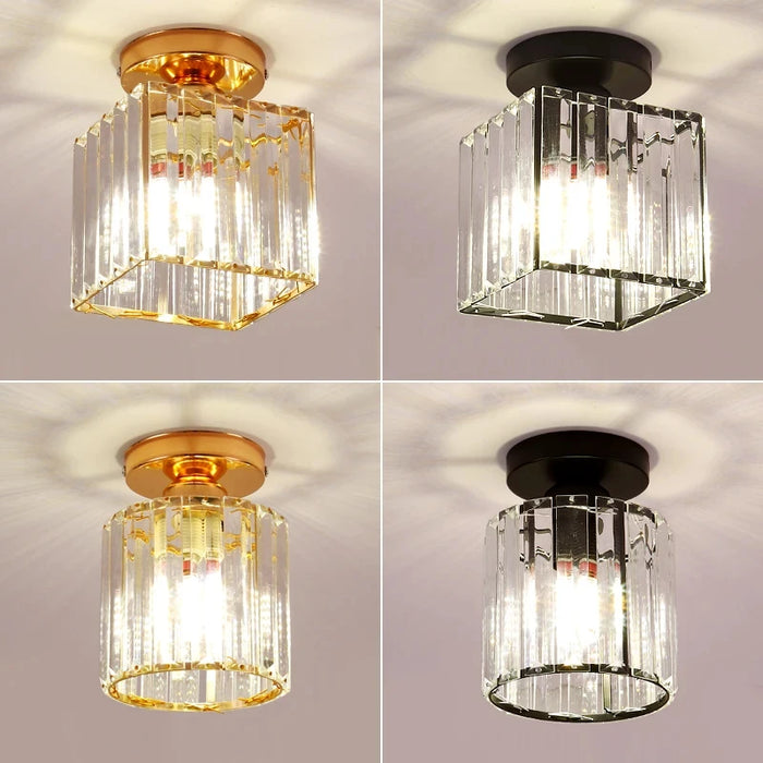 Crystal Ceiling Light – Modern Corridor, Balcony, and Foyer Pendant Lamp for Kitchen and Dining Room – E27 LED Compatible