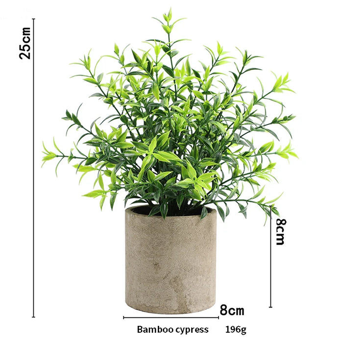 Artificial Eucalyptus Plant in Pot – Small Fake Bonsai for Home, Office, and Restaurant Desk Decoration