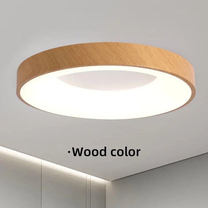 Modern Macaron LED Ceiling Light – Adjustable Circular Design with Remote Dimming for Bedroom, Living Room, and Corridor