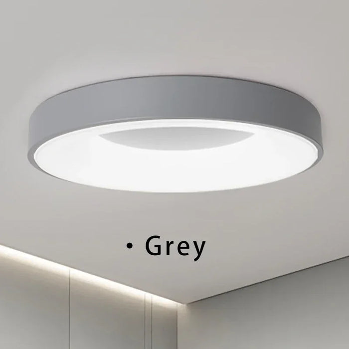 Modern Macaron LED Ceiling Light – Adjustable Circular Design with Remote Dimming for Bedroom, Living Room, and Corridor