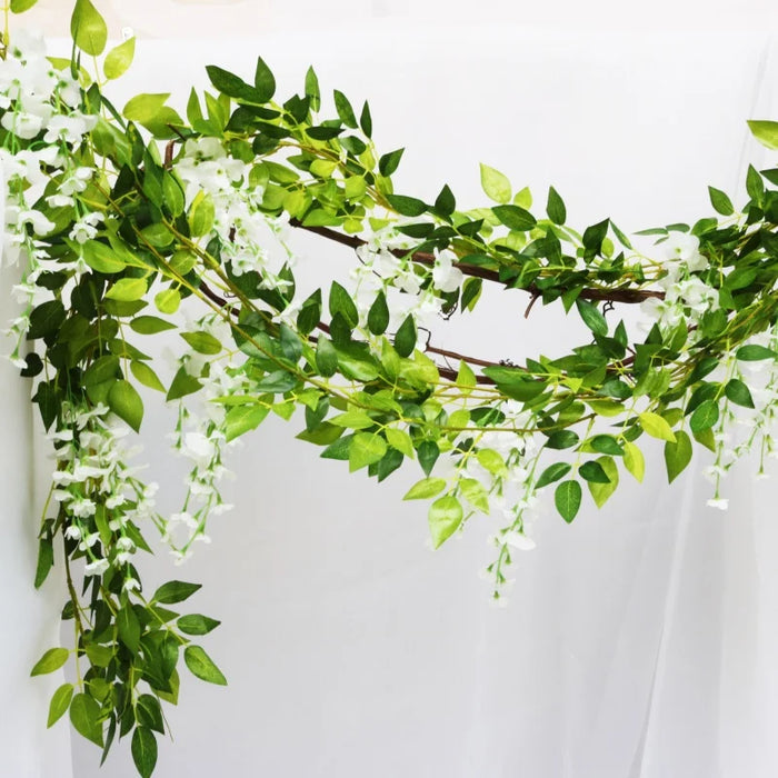 180cm Artificial Wisteria Garland – Fake Ivy Vine for Wedding Arch, Room, Garden, Baby Shower & Floral Decorations