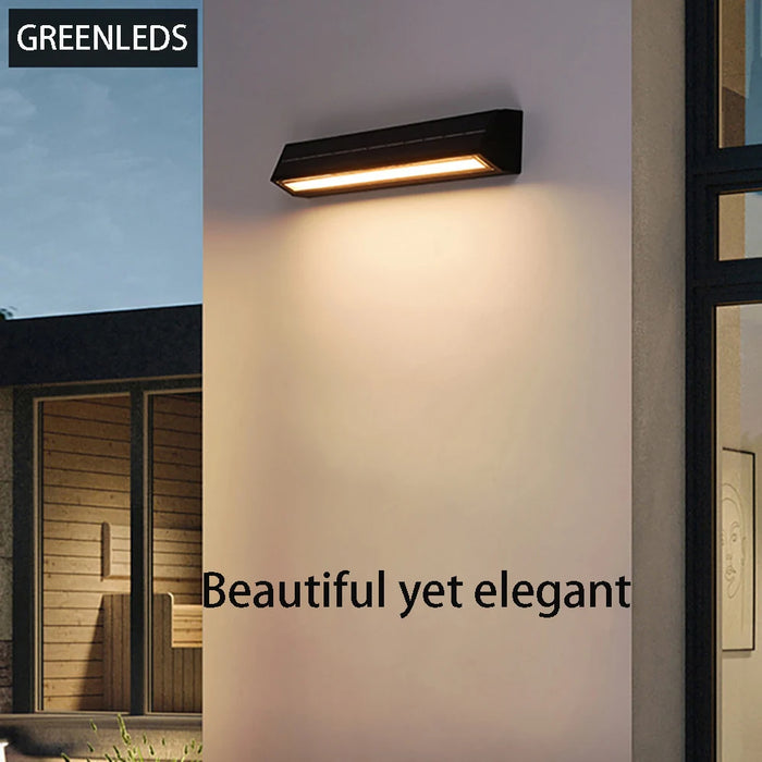 Modern LED Solar Wall Lamp – Waterproof Outdoor Light with Auto Sensor