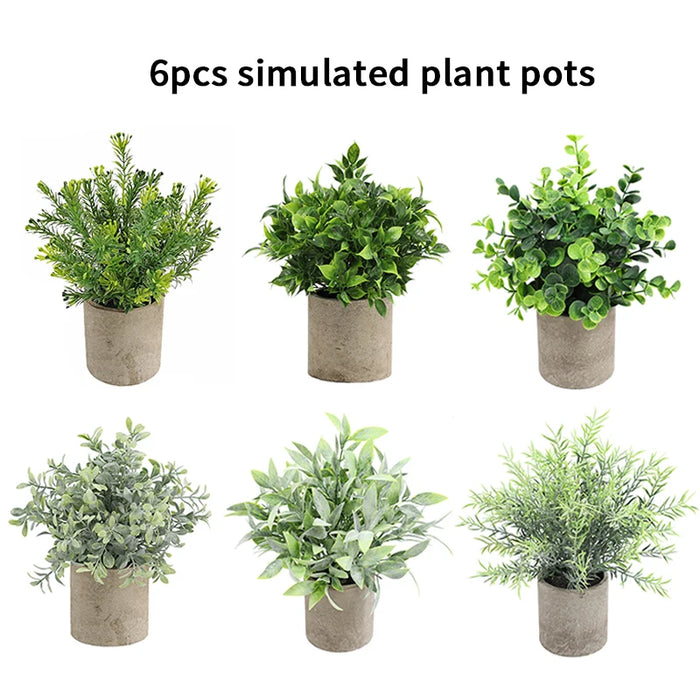 Artificial Eucalyptus Plant in Pot – Small Fake Bonsai for Home, Office, and Restaurant Desk Decoration