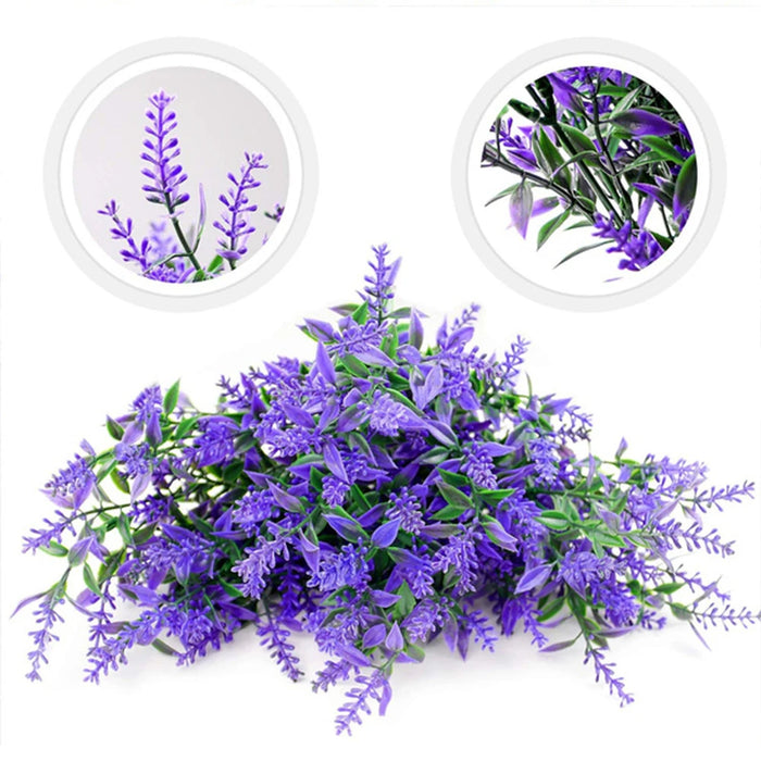 1PC Faux UV Resistant Artificial Lavender Flower - Plastic Outdoor Decor for Garden, Porch, Patio, and DIY Projects