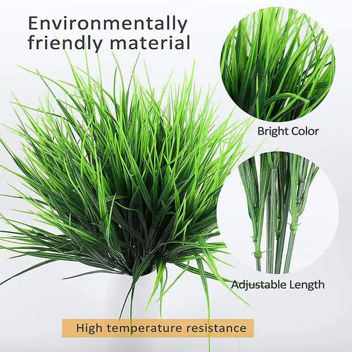 Artificial Faux Wheat Grass – 10pcs Greenery Shrubs for Home & Garden Decor – Vivid, Realistic Fake Wheat Grass for Outdoor and Indoor Spaces