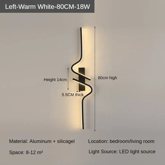 Modern Minimalist Strip Led Wall Light Bedroom Lights For Bedside Wall Sconce Led Light Living Room TV Sofa Background Wall Lamp