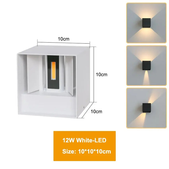Modern LED Wall Lamp – IP65 Waterproof Indoor & Outdoor Aluminum Wall Sconce with Up & Down Light