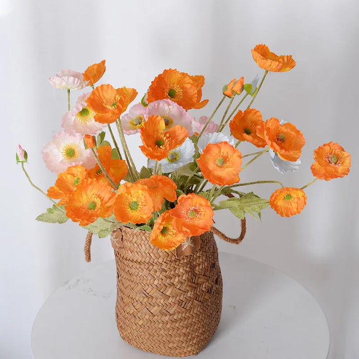 Artificial Silk Poppy Flowers Bouquet – Home Decor, Garden, Party, and Wedding Decoration, DIY Vase Accessories (1PC)