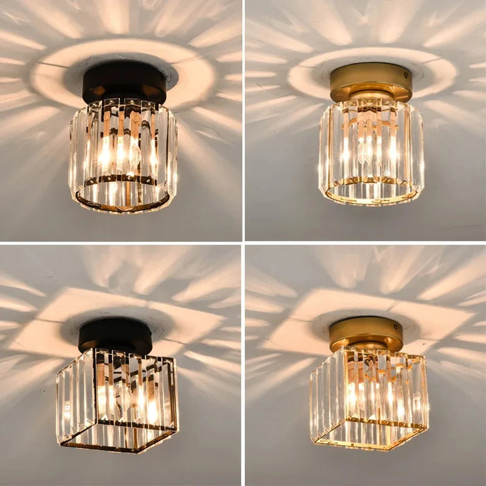 Crystal Ceiling Light – Modern Corridor, Balcony, and Foyer Pendant Lamp for Kitchen and Dining Room – E27 LED Compatible