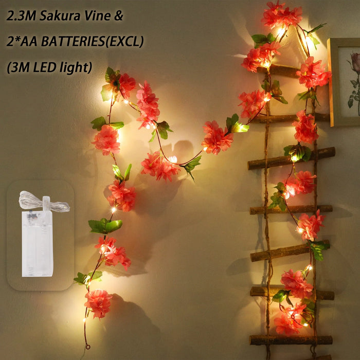 180CM Artificial Sakura Flowers Vine – Wedding Garden Arch, Home Party Decoration, Christmas Bridal Silk Flowers
