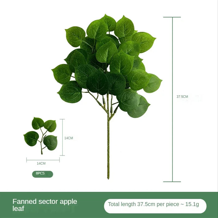 Artificial Eucalyptus Leaves and Apple Leaf Table Flower Arrangement – Realistic Green Faux Plants for Home, Office, and Bridal Shower Decor
