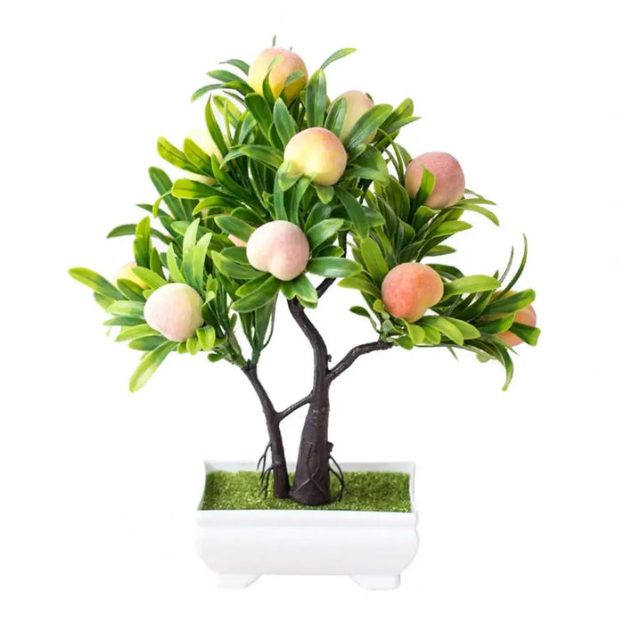 Artificial Orange Bonsai Tree – Potted Peach Pepper Fruit Plant for Home, Office, and Garden Decor