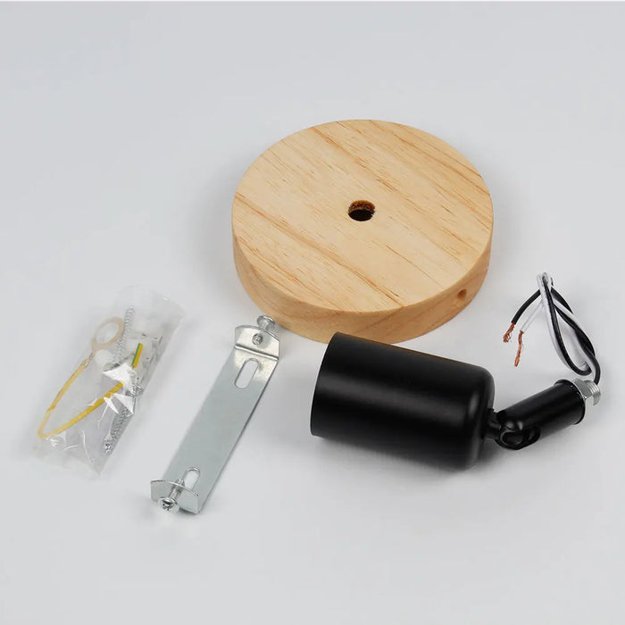 Wooden Base Wall Mounted LED Light – Vintage E27 Retro Bedside Wall Lamp for Bedroom, Living Room, and Home Decoration