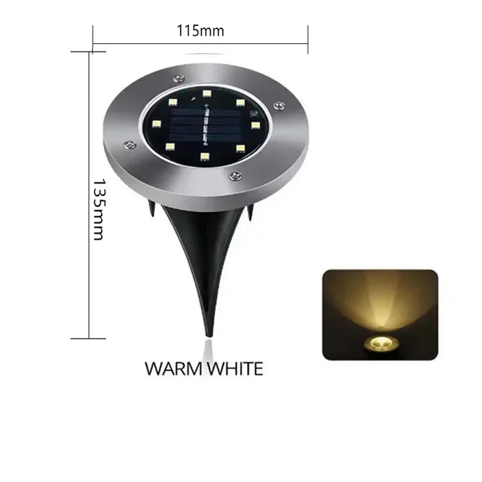 Solar-Powered LED Disk Lights – Outdoor Waterproof Garden Pathway and Deck Lighting