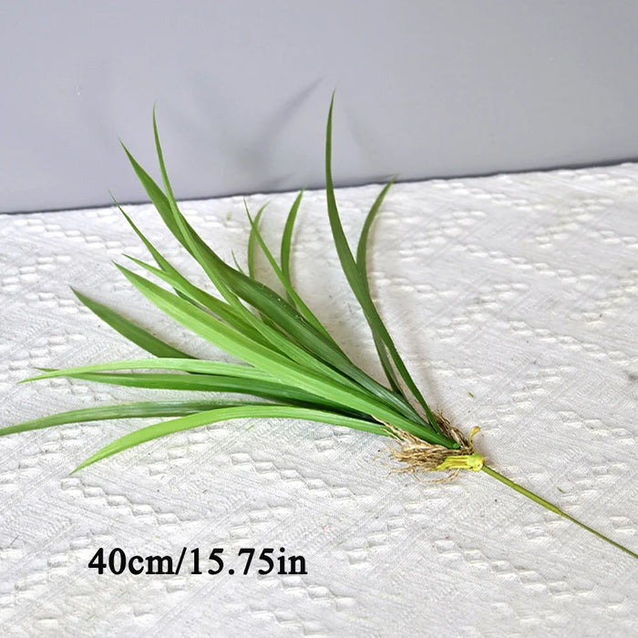Artificial Tropical Palm & Orchid Plant Bouquet – 40-46cm Plastic Green Leaves for Home, Garden, and Office Décor