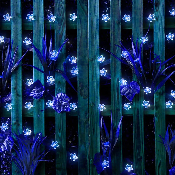 Solar Garden Flower String Lights – Waterproof Outdoor LED Fairy Lights with 8 Modes for Holiday, Christmas, and Decorative Lighting