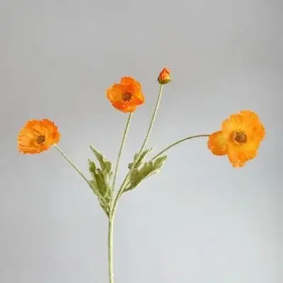 Artificial Poppies Silk Flower Bouquet – Lifelike Papaver Rhoeas for Wedding, Home, Photography, and Event Decor – 60cm Stem
