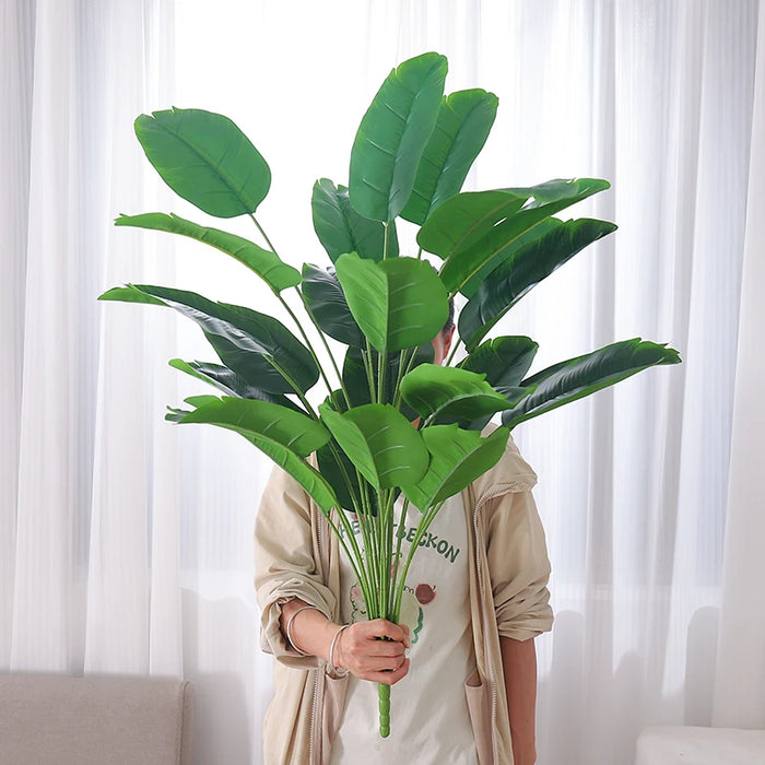 90cm Large Artificial Bird of Paradise Tree – Tropical Fake Banana Leaves Palm Plant for Home, Garden, and Wedding Decor