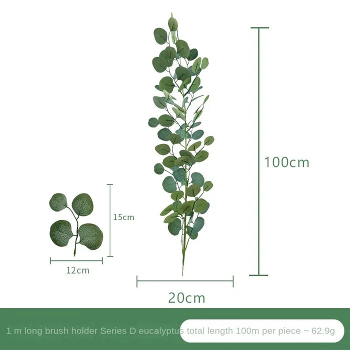Artificial Silk Bamboo Leaf Flower Arrangement – 1m Long Eucalyptus Leaves for Spring Decoration, Indoor & Outdoor Use
