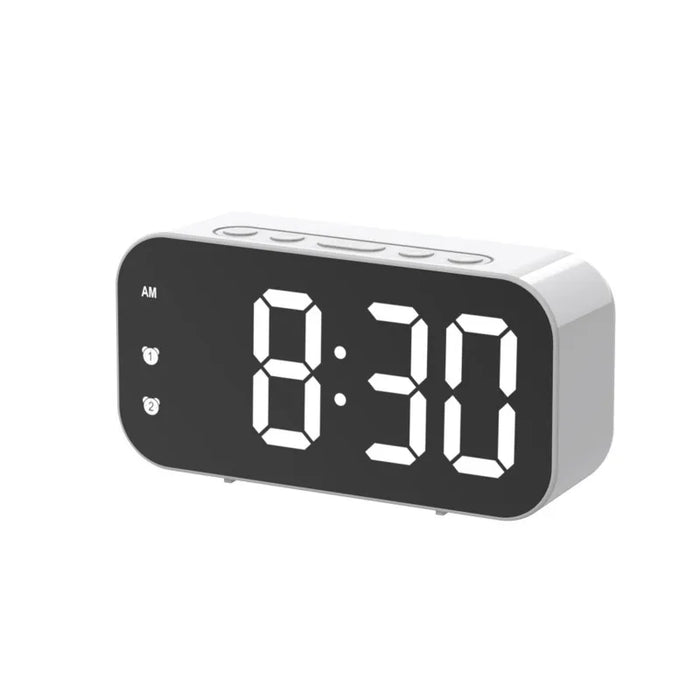 Voice Control Digital Alarm Clock with Temperature Display – Dual Alarms, 3 Brightness Levels, 12/24H LED Table Clock with Snooze Function