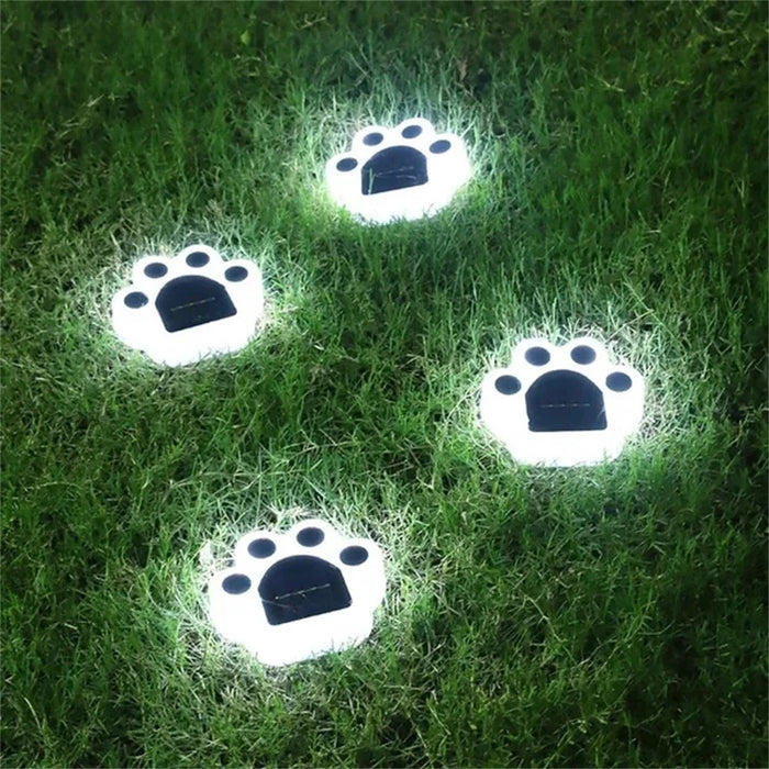 LED Solar Garden Lights – Waterproof Dog & Cat Paw Print Outdoor Pathway Lamp | Solar-Powered Lawn and Garden Decoration