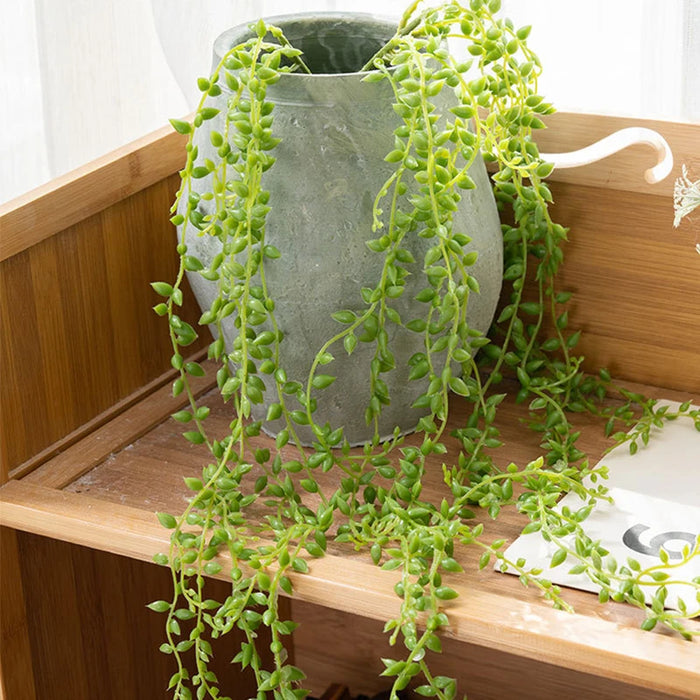78cm Artificial Succulent Vine – Pearls & Fleshy Acacia Bean Wall Hanging Plant for Home & Garden Décor
