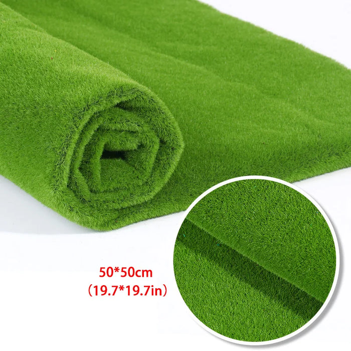 50/100cm Artificial Grass Rug – Lifelike Fake Moss Lawn Turf for Garden, Patio, Indoor, Outdoor & Wedding Decoration, DIY Landscape Mat Carpet