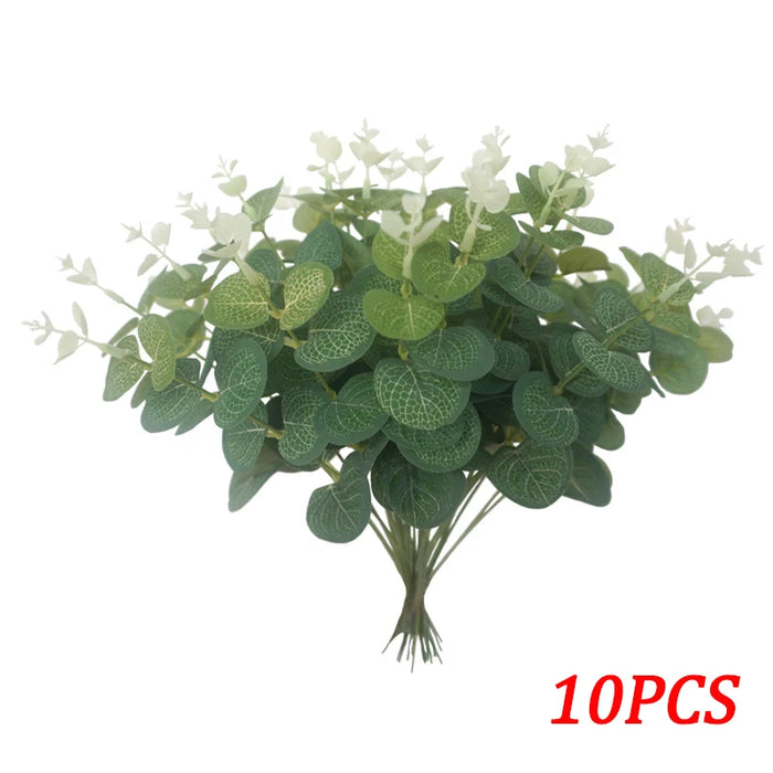 12/10PCS Eucalyptus Leaves Bunch – Artificial Faux Eucalyptus Branches for Wedding, Home Decor, DIY Projects, and Photography