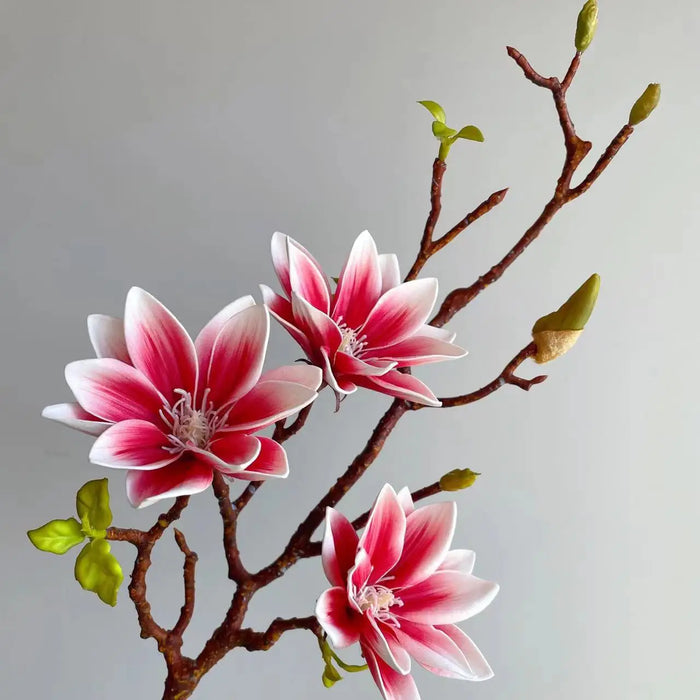 Realistic Artificial Magnolia Flower Stem – Faux Gradient Lotus Branch for Wedding, Party, and Home Table Décor